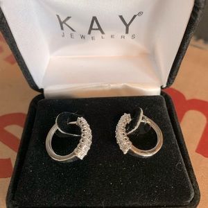 Diamond hoop earrings from Kay Jewelers. Real diamond